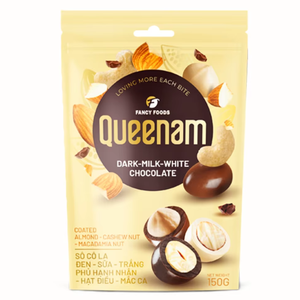 Dragées de chocolat semi-doux pur de qualité supérieure en gros, OEM/ODM HALAL, mélange d'amandes, de noix de cajou et de noix de macadamia enrobées, 150g, export - Product Image 1
