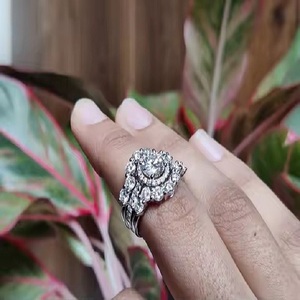 Certified 925 Sterling Silver VVS Moissanite Diamond <b>Ring</b> Women's Engagement Hip Hop <b>Ring</b> Gra Certified - Product Image 5