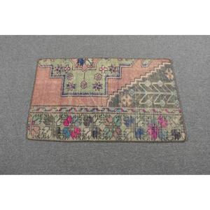 Turkish Rug, 1.9x3.1 ft Vintage Rug, <b>Red</b> Blue Bordered <b>Wool</b> Rug - Product Image 3