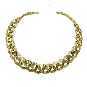 Hammered Flexible Tribal Brass Choker Ethnic Brass Choker Necklace Brass <b>Cuff</b> Necklace Collar Necklace Silver Choke - Product Image 3