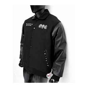 Manufacturer Wholesale High Quality Custom Winter <b>Varsity</b> <b>Jackets</b> Casual Leather Breathable Button Men's <b>Vintage</b> Cotton <b>Jacket</b> - Product Image 6