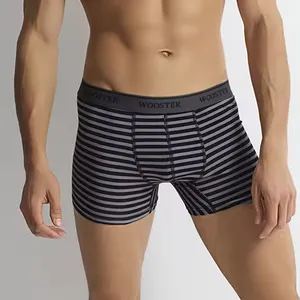 Cuecas boxer masculinas clássicas de algodão sólido estilo europeu Wooster-009 de alta qualidade roupa íntima para adultos