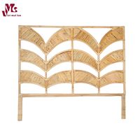 Tête de lit en rotin faite à la main, cadre en bois massif, hauteur réglable, design artisanal, motif ondulé, panneau en contreplaqué pour chambre à coucher Viet Mai