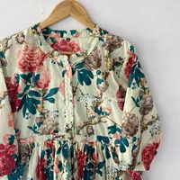 Nouvelle Collection de Mini Robe Maxi Bohème Multi Florale à Imprimé Bloc pour Femme Sweet Home Wear Volants Disponibles Approvisionnement en Vrac