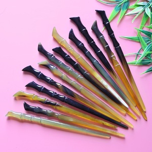 Épingles à cheveux en corne de buffle polie pour femmes, bâton de coiffure en corne de bœuf, accessoire naturel - Product Image 2
