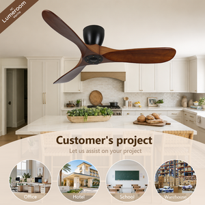 42 Inch Low Profile <b>Ceiling</b> <b>Fan</b> No Light <b>with</b> <b>Remote</b>, Solid Wood Flush Mount Quiet DC Motor <b>Ceiling</b> <b>Fan</b> - Product Image 4