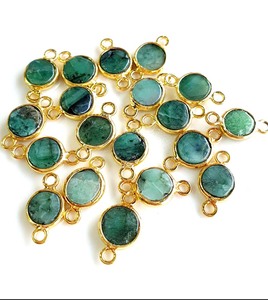 Connecteur électrolytique rugueux aigue-marine impressionnant bijoux de lunette en argent sterling 925 plaqué or pour elle connecteur pour bijoux - Product Image 2