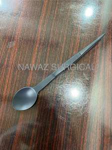 Cuchara de degustación Platos dobles personalizados Top Premium Acero inoxidable Jet Black Cuchara con pinzas Cuchara de doble función - Product Image 3