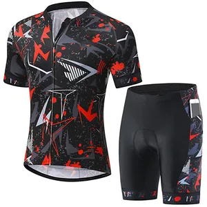 サイクリングジッパーサイクリングバイクユニフォーム衣類速乾性自転車服メンズショートユニフォーム