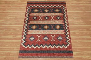 Tissé à la main laine Kilim tapis traditionnel indien Dhurrie tapis bohème extérieur décoratif salon tapis - Product Image 2