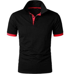 Manga corta Diseño de alta calidad Algodón Tallas grandes 220g Peso High Street Style Hombres Polo Camisetas deportivas Liso Transpirable - Product Image 2