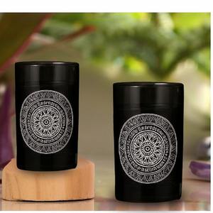 Botella de cobre artística Zig Zag Line Botella de agua elegante y elegante perfecta para hidratación Viajes Yoga Oficina Gimnasio DE LA India - Product Image 4