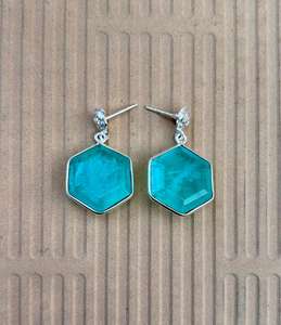 ต่างหูแฮนด์เมดทัวร์มาลีนสีเงินสเตอร์ลิง925ต่างหูผู้หญิงสวย - Product Image 5