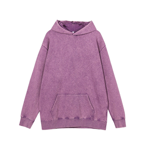 Sweats à capuche délavés vierges pour hommes lourds Logo personnalisé 100% sweats en coton éponge français surdimensionné unisexe Streetwear Hoodies - Product Image 4