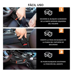 Verrou de volant antivol universel pour voiture - Couleurs assorties - Product Image 5
