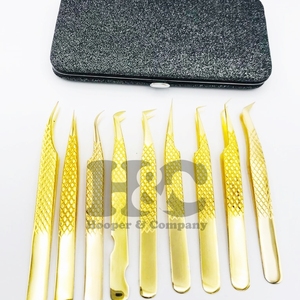 Pinzas de extensión de pestañas de corazón de oro nuevo, pinzas de acero inoxidable, pinzas de pestañas postizas personalizadas, oferta de logotipo de visón - Product Image 6
