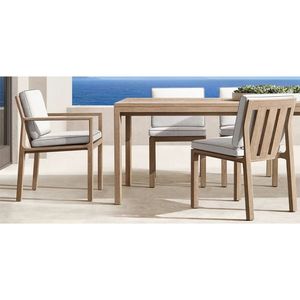 Modern Teak Outdoor <b>Dining</b> Chair With Cushion Contemporary Garden Furniture For Patio And Balcony Use - Product Image 1