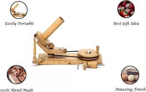 Enrollador de bolas grandes de hilo y soporte de paraguas de ganchillo Swift para mesa, herramientas de bobinado para tejer a mano, enrollador de madera de haya de lana y Swift - Product Image 2