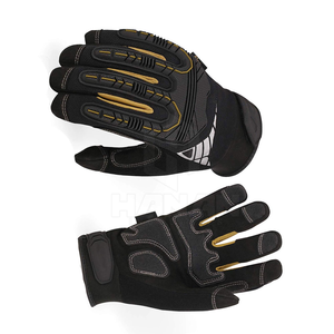 Gants de protection contre les chocs (TPE et cuir) pour les industries pétrolières et gazières-Logo personnalisé respirant et durable - Product Image 4