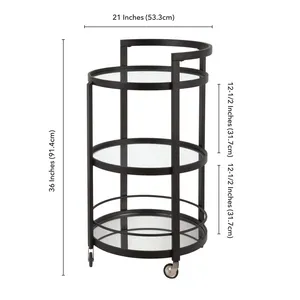 Carrito de Dos Niveles de Cerámica con Acabado Dorado Hecho a Mano, Ecológico, para Hoteles, Bares, Villas Premium, Decoración de Resorts, Seguro, Chapado Americano - Product Image 3