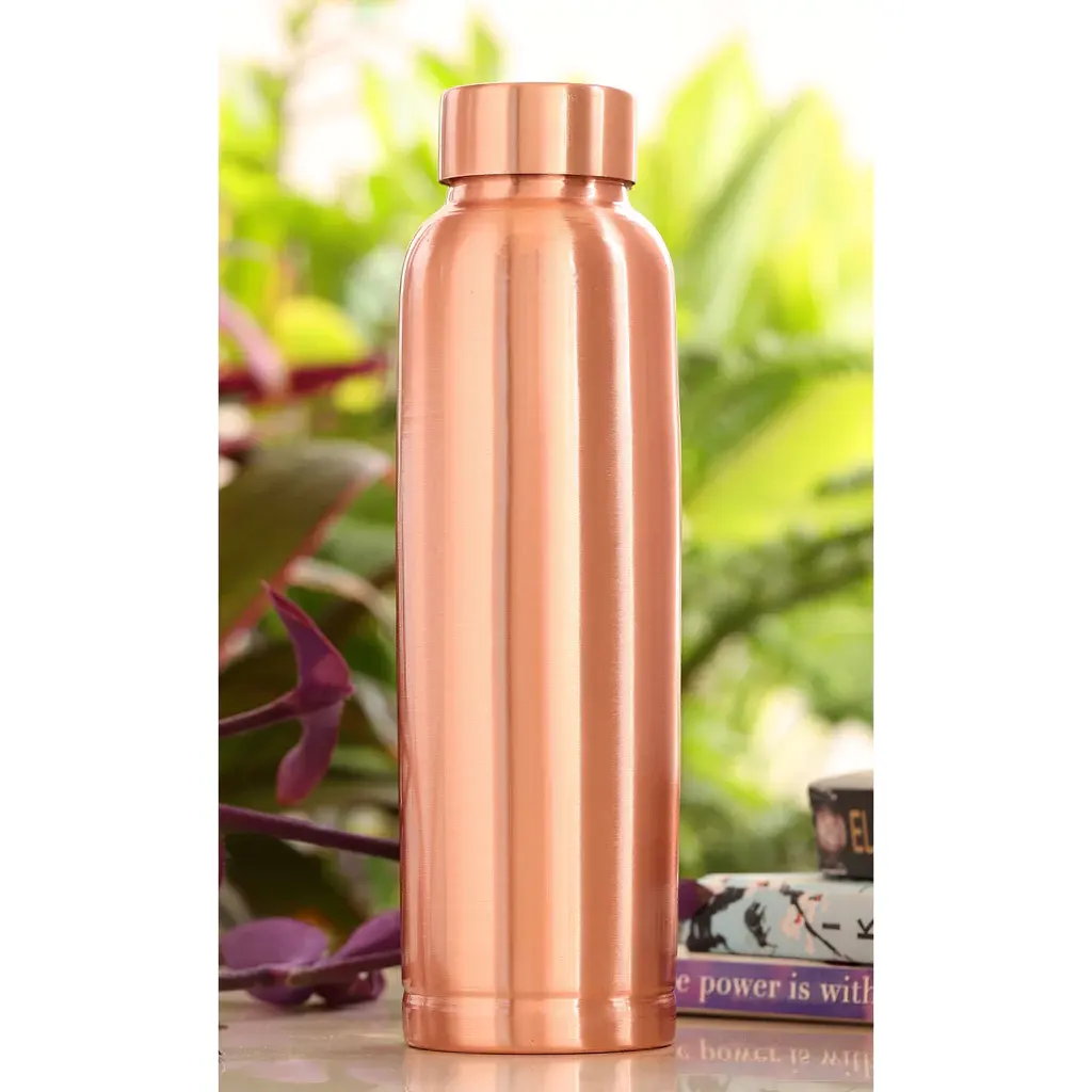銅製ウォーターボトル (900ml) 100% 純銅製ボトルBPAフリーウォーターボトル、銅の酸化防止特性