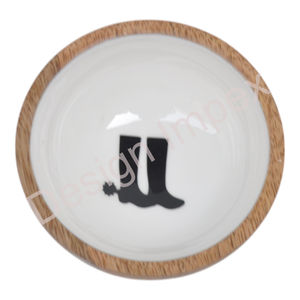 Bol mélangeur multifonctionnel en émail blanc pour ustensiles de cuisine, décoration de table, bols à fruits en bois de manguier, qualité alimentaire - Product Image 3