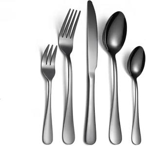 Diseño de acabado Utensilios de cocina de acero inoxidable Juego de cubiertos Diseño completamente de metal Cubiertos de plata Herramientas Cubiertos brillantes Juego de cubiertos - Product Image 6