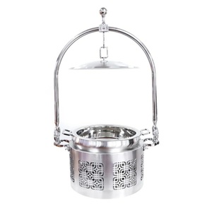 Calentador de alimentos para uso en fiestas de bodas, servidor de Buffet, acabado negro, platos de frotamiento de gran capacidad con quemador, estufa, plato de frotamiento - Product Image 5