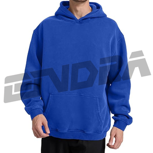 เสื้อฮู้ดดี้สีน้ำเงินทรงโอเวอร์ไซส์ ออกแบบมาสำหรับคนรักสตรีทแวร์ เนื้อผ้านุ่ม ระบายอากาศได้ดี สไตล์สบายๆ สำหรับใส่ลำลองในชีวิตประจำวัน - Product Image 3