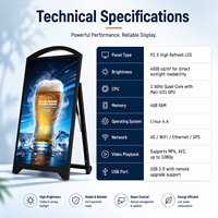 Pantalla Digital Portátil ZDHQ con Soporte de Piso, Resistente al Agua IP65, para Publicidad, con Control por Aplicación CMS Integrada