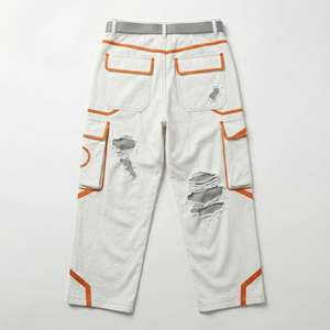 Pantalon large pour femme, décontracté, écologique, coupe-vent, polyester/coton, longueur totale, broderie personnalisée, peint, taille haute, ample - Product Image 3