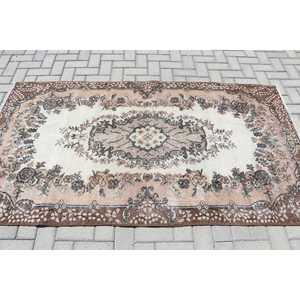 Tapis turc 3,8x7 pieds (116x212 cm), tapis vintage marron patchwork - Product Image 3