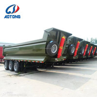 Aotong Offre Spéciale 3/4 essieux 40ft remorque à benne basculante semi-remorque lit plat mini remorque de camion à benne basculante fermée