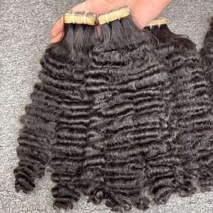 ผมต่อแบบเทปกาวสำหรับต่อผมมนุษย์ผมหยิกแบบชาวพม่าไม่ผ่านกระบวนการ100% เวียดนาม - Product Image 3