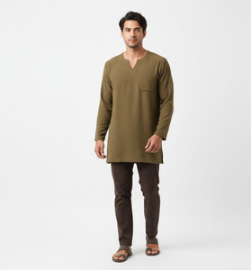 Mowing Mens truyền thống dài tay áo Malaysia kurta shalwar phù hợp với cey thiết kế dân tộc mặc quần áo hồi giáo - Product Image 1