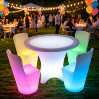 Table de bar moderne à LED lumineuse, changeant de couleur, étanche, avec télécommande, batterie rechargeable, meubles pour la maison, l'hôtel et les événements