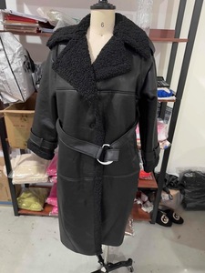 แจ็กเก็ตขนสัตว์คอเสื้อเปิดลงแขนยาวสำหรับผู้หญิงมาใหม่ฤดูหนาวปิดลูกไม้ขึ้นและผ้าถัก - Product Image 5