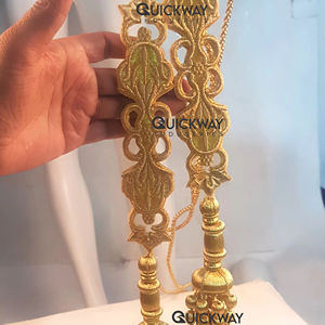 Borlas con Cuentas Doradas, Flecos Metálicos y Cordón, Borlas Hechas a Mano, Borlas Decorativas con Cuentas de Tamaño Personalizado - Product Image 1