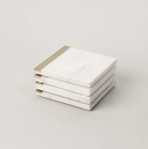 Fabricantes de posavasos de mármol Juego de posavasos de barra personalizado de 4 piezas Posavasos de fiesta de protección de mesa reutilizable - Product Image 1