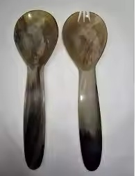 Ensemble de cuillères à salade en corne de buffle de luxe faites à la main Design poli pour l'artisanat naturel de la cuisine de la maison ou de l'hôtel - Product Image 3