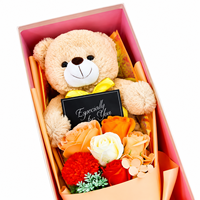 AYOYO Vente en gros de bouquets de fleurs de savon en forme d'ours en peluche pour la Saint-Valentin, à offrir à votre petite amie ou à votre amant