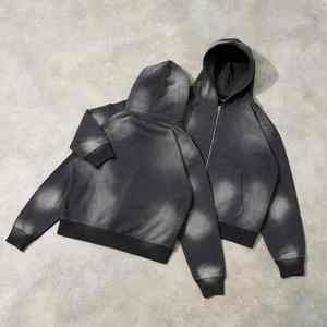 ชุดวอร์มสำหรับทุกเพศเสื้อฮู้ดกันแดดซีดจางโอเวอร์ไซส์แบบกำหนดเอง - Product Image 3