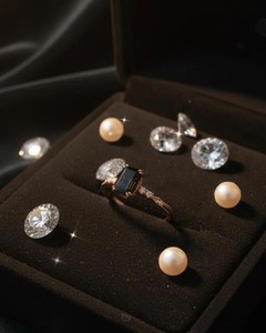 Bague en argent sterling 925 avec spinelle noir et accents blancs AD |   Bijoux élégants pour femmes en pierres précieuses |   Fournisseur en gros - Product Image 4