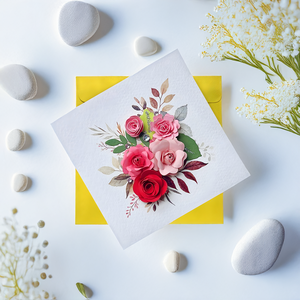 บัตรม้วนดอกไม้แบบเวียดนามทำด้วยมือพร้อมศิลปะการยกดอกไม้ที่หรูหรา - Product Image 3