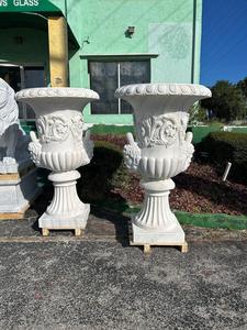 Relieves de piedra arenisca amarilla de mármol blanco, maceta para exteriores, decoración de borde para jardín, diseño de granja tradicional moderno, 5 años - Product Image 5