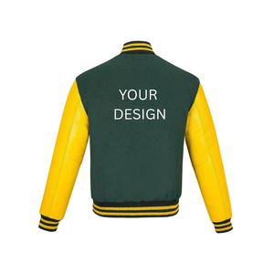 Chaqueta universitaria de lona lisa para hombre, estilo Letterman, con cuello alto y mangas personalizables, la más vendida. - Product Image 3