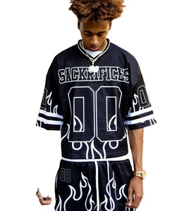 Respirant hommes maille maillot ensemble t-shirt avec short surdimensionné Boxy T-Shirt hommes survêtement été décontracté deux pièces chemise ensemble - Product Image 6