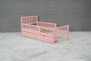 Twin <b>Bed</b> Frame with Built-In Storage Drawers Sturdy Wooden Construction for Children's Bedroom Dorm Room Space-Saving Design - Product Image 5