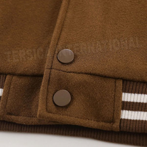 Vente en gros de vestes Letterman en toile de laine pour hommes pour l'hiver Col montant manches longues Nouveau design à capuche fine à bas prix Service OEM en ligne - Product Image 5