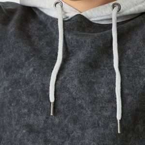 Black Acid Wash Zipper-Up <b>Fleece</b> <b>Hoodie</b> Crew Neck Custom Logo Designed Men's Women's Winter Wear Anti-Wrinkle Polyester/Cotton - Product Image 5